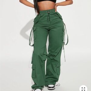 Fashion Nova Green Cargo Joggers